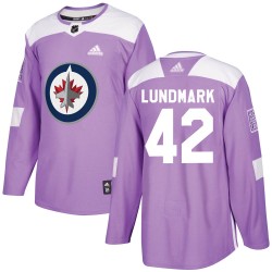 Simon Lundmark Winnipeg Jets Men's Adidas Authentic Purple Fights Cancer Practice Jersey