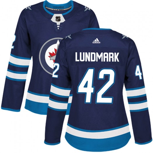 Simon Lundmark Winnipeg Jets Women's Adidas Authentic Navy Home Jersey