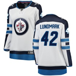 Simon Lundmark Winnipeg Jets Women's Fanatics Branded White Breakaway Away Jersey