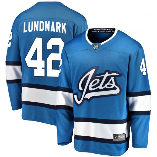 Simon Lundmark Winnipeg Jets Youth Fanatics Branded Blue Breakaway Alternate Jersey