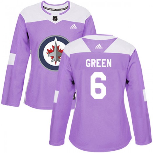 Ted Green Winnipeg Jets Women's Adidas Authentic Purple Fights Cancer Practice Jersey