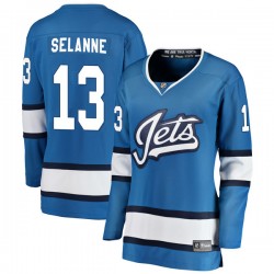 Teemu Selanne Winnipeg Jets Women's Fanatics Branded Blue Breakaway Alternate Jersey