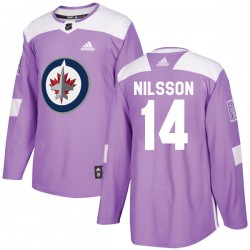 Ulf Nilsson Winnipeg Jets Youth Adidas Authentic Purple Fights Cancer Practice Jersey