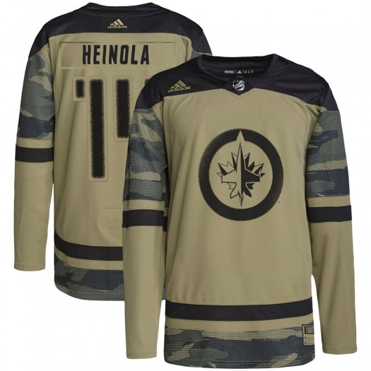 Ville Heinola Winnipeg Jets Men's Adidas Authentic Camo Military Appreciation Practice Jersey