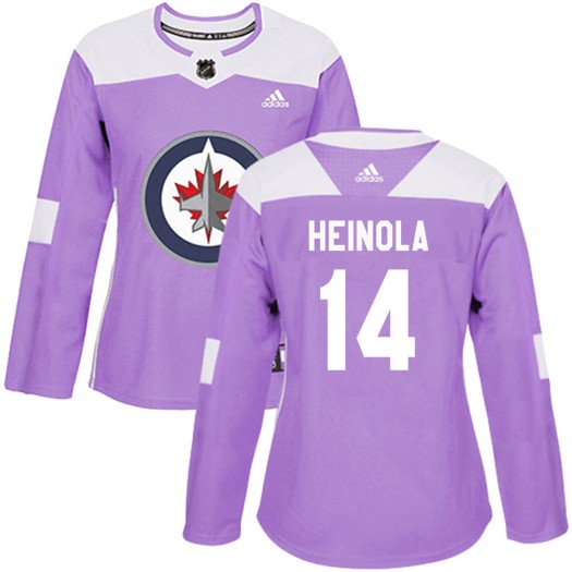 Ville Heinola Winnipeg Jets Women's Adidas Authentic Purple Fights Cancer Practice Jersey