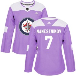 Vladislav Namestnikov Winnipeg Jets Women's Adidas Authentic Purple Fights Cancer Practice Jersey