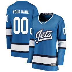 Women's Fanatics Branded Winnipeg Jets Customized Breakaway Blue Alternate Jersey