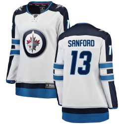 Zach Sanford Winnipeg Jets Women's Fanatics Branded White Breakaway Away Jersey