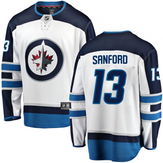 Zach Sanford Winnipeg Jets Youth Fanatics Branded White Breakaway Away Jersey